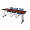 Cain Rectangle Tables > Training Tables > Cain Training Table & Chair Sets, 84 W, 24 L, 29 H, Cherry MTRCT8424CH44BE - alternate 1